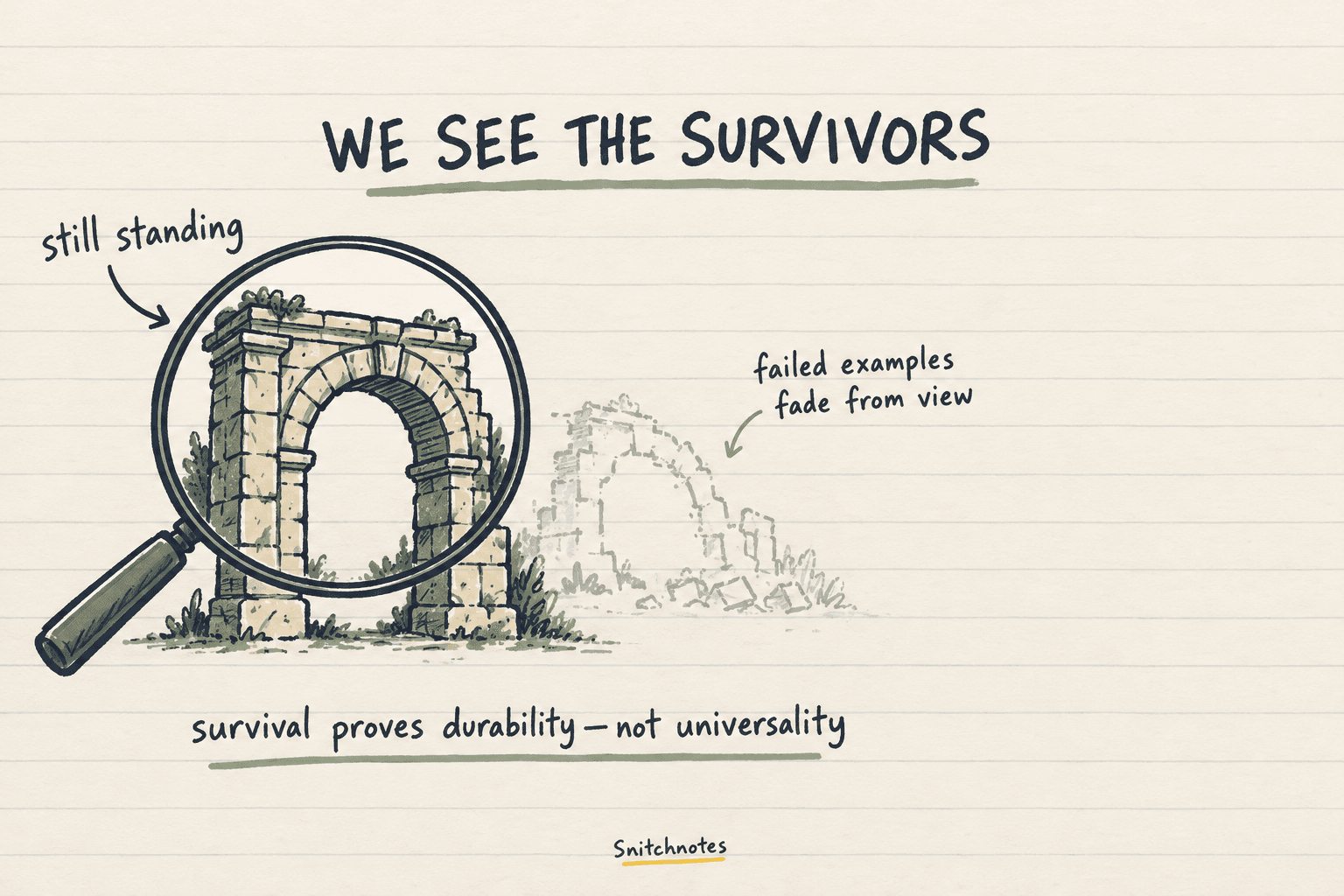 Surviving structures prove that some Roman concrete was remarkably durable, but vanished failures make it unsafe to treat every ancient mixture as equally successful.